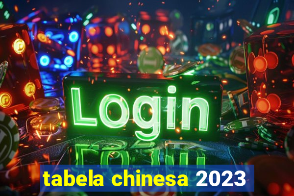 tabela chinesa 2023